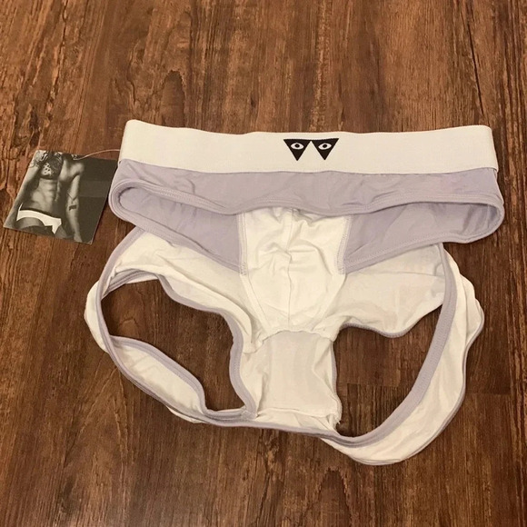 Katy Weber Men’s Brief Underwear White & Gray Pima Cotton Size XS New - Picture 4 of 9